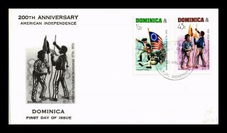 Dr Jim Stamps American Independence Anniversary Fdc Dominica Combo Cover