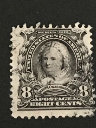 Stamps: Scott 306 Martha Washington 8 Cent 1902 Series Perf 12.