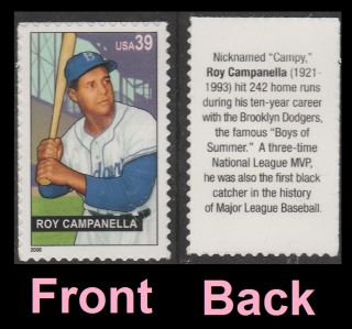 Us 4080 Baseball Sluggers Roy Campanella 39c Single (1 Stamp) Mnh 2006