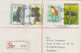 678 Png - Papua Guinea Registered Covr Siassi To Germany - Birds Of Paradise