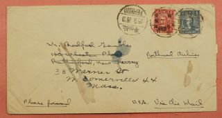 1947 China Peiping Nw Airlines Airmail To Usa Forwarded