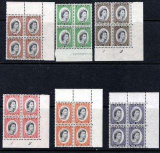 Grenada,  1953 - 59,  Sc164 - 173,  Mnh,  Vf,  Blocks