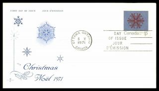 Mayfairstamps Canada Fdc 1971 Christmas 15c Rose Craft First Day Cover Wwb83433
