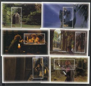 Zealand 2001 Lord Of The Rings - Fellowship,  Set Of 6 Miniature Sheets,  Mnh