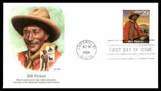 Mayfairstamps Us Fdc 1994 Bill Pickett Cowboy And Rodeo Attraction Fleetwood Wwb