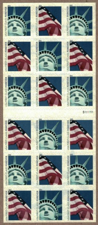 2011 Lady Liberty & Flag Complete Atm Booklet Of 18 Stamps Scott 4518 - 4519 Mnh
