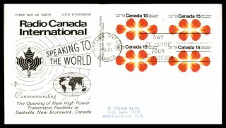 Mayfairstamps Canada Fdc 1971 Radio International Block First Day Cover Wwb79625