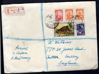 Russia Russland 1961 Ussr Registered Airmail Cover Moscow To Uk Gb