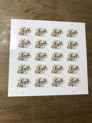 2018 Scott 5255 Love Flourishes Forever Stamps Full Sheet Of 20 Stamps
