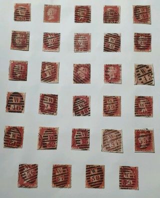 Gb Stamps Queen Victoria Line Engraved Stamps/surface Printed (4)