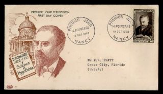 Dr Who 1952 France H.  Poincare Fdc C130244