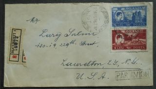 Romania 1947 Airmail Cover From Bucharest To Usa,  Multiple Franking