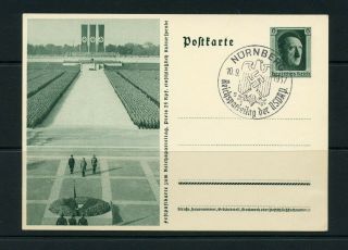 1937 Reich Troops,  Propaganda Postal Card W/ Better Nurnberg,  Germany Cancel