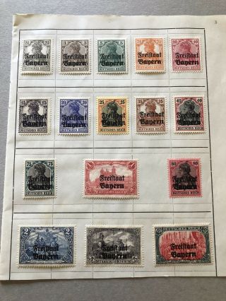 L) Lot Stamps Germany Bayern Hinged