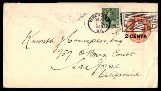 Mayfairstamps Canada Cover 1928 Vancouver Parcel Post Slogan Stationery To San J