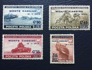 Poland Wwii Government In Exile London,  Monte Casino,  Polish Resistance,  Mnh