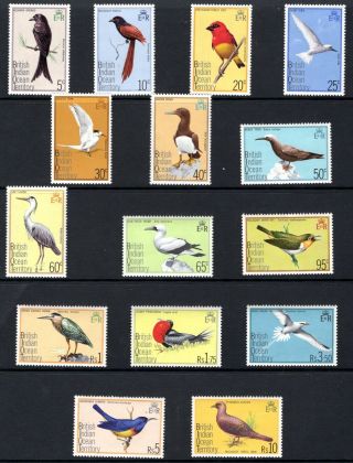 British Indian Ocean Territory 1975 Birds Set Sg62/76 Unmounted