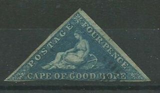 Cape Of Good Hope 1853 4d Blue Sg4 Imperf 2,  Margins Good (2003)