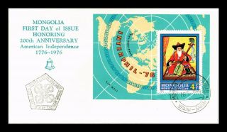 Dr Jim Stamps American Independence Fdc Souvenir Sheet Mongolia Cover