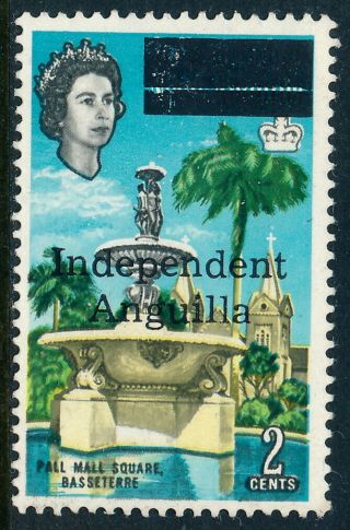 Scott 3/sg 3,  2c 1967 Independent Anguilla Overprint,  F - Vf Nh (um)