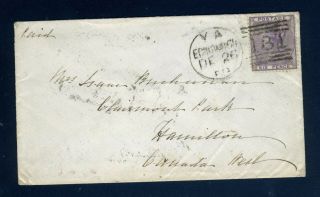Gb Qv 6d Lilac 1859 On Cover Edinburgh To Hamilton Canada