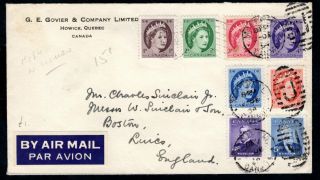 Canada - 1954 Definitives On Airmail Cover To England