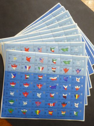 Edw1949sell : Kuwait 1991 Scott 1150 Birds.  9 Full Sheets.  All Vf Mnh.  Cat $450