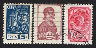Russia Ussr 1939 Complete Set Sc 576 - 78.  Mh/used.  Cv=$12