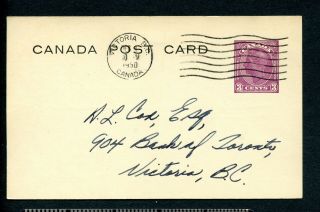 Lot 75627 Canada Ux78b Postal Stationery Card King George V1 Land Registry