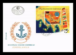 Dr Jim Stamps Danube Commission Fdc Souvenir Sheet Yugoslavia European Cover