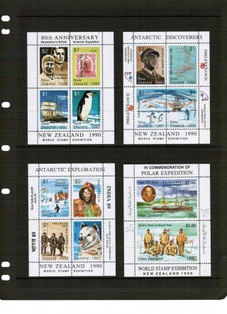 Zealand 1990 Stamp Exhibition Antarctic Souvenir Sheets