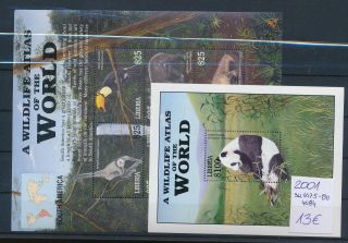 Gx03508 Liberia 2001 Animals Fauna Wildlife Sheets Mnh Cv 13 Eur