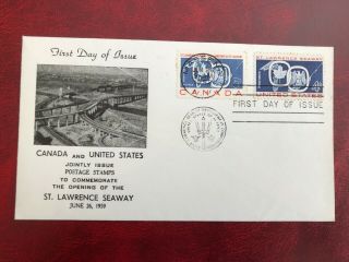 Canada,  1959 St Lawrence Seaway Joint Usa/canada Illustrated First Day Cover