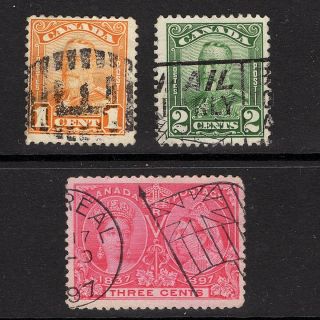 Canada Early Stamps Selection Of 3 Stamps Sg 275/6 Sg 126 Lot 13