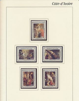 Xb71390 Ivory Coast 1983 Rubens Art Paintings Easter Mnh