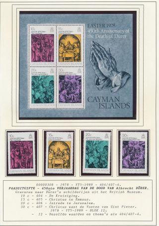 Xb71279 Cayman Islands 1978 Dürer Art Paintings Fine Lot Mnh