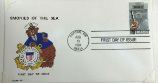 Us Postal Cover 1984 Fdc Smokies Of The Sea Uscg Coast Guard Cepitan Nm