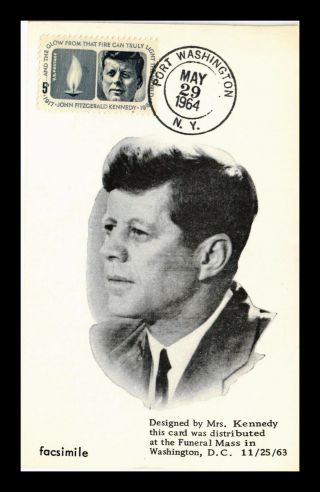 Us Funeral Mass Card President John F Kennedy Memoriam Fdc Scott 1246