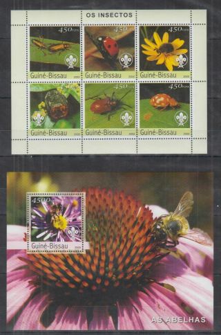 H701.  Guinea - Bissau - Mnh - Nature - Bees - Flowers - Insects - Scouts