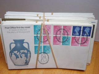 77 Definitive Post Office First Day Covers 1969 - 1990