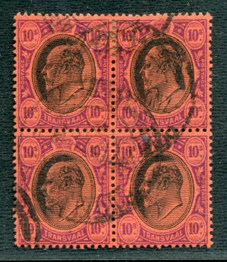British South Africa Transvaal King 10/ Block Of 4