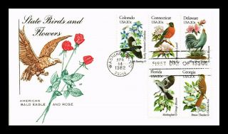 Dr Jim Stamps Us State Birds Flowers Combo House Of Farnum First Day Cover