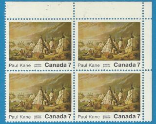 1971 Canada 7 Cent Stamp Paul Kane Scott 553 Block 4