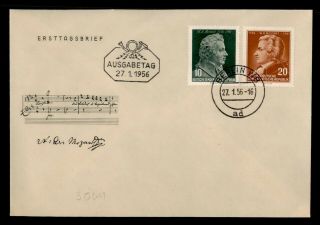 Dr Who 1956 Germany Berlin Mozart Fdc C129363