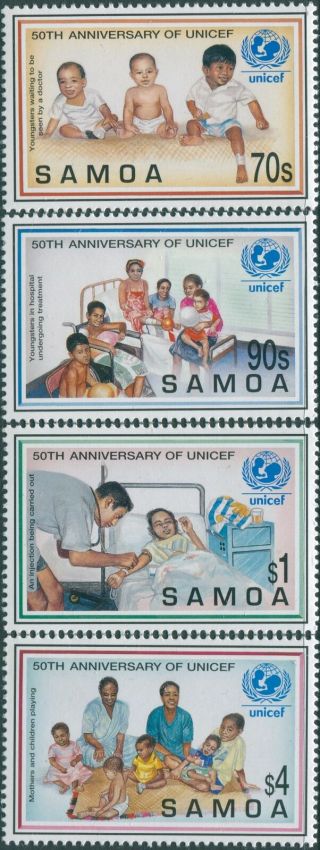 Samoa 1996 Sg1000 - 1003 Unicef Set Mnh