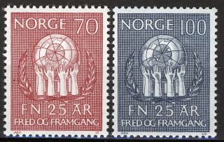 Norway 1970,  25th Anniversary Of The Un Mnh Sc 560 - 61