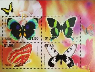 L) 2005 Niue,  Butterflies,  Nature,  Fauna,  Colors,  Mnh