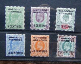 Morocco Agencies Spanish 1907 - 1912 Values To 4d Both Mm