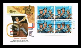 Dr Jim Stamps Us Letter Carriers We Deliver Postal Service Fdc Cover Plate Block