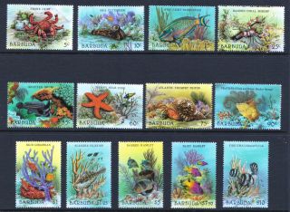Barbuda 1987 Marine Life - Fish - Full Mnh Set - Cat £3.  40 - (64)